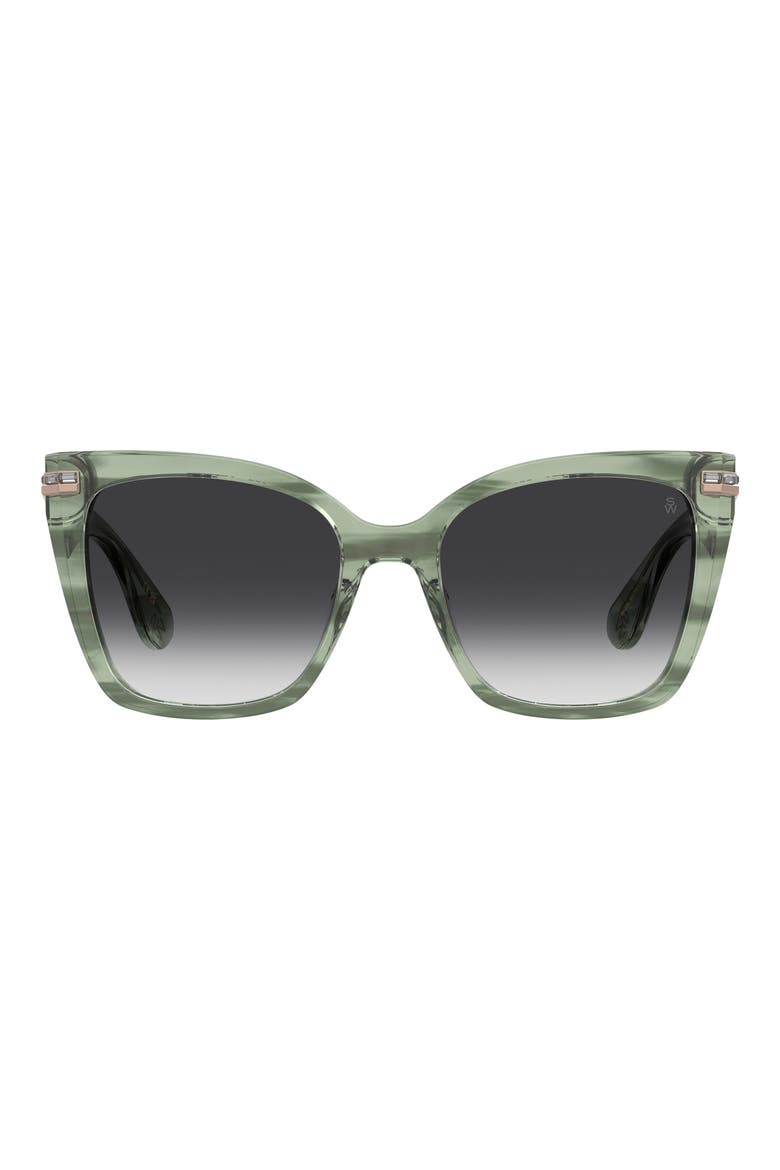 55mm Square Sunglasses, Main, color, GREEN HAVANA/ DARK GREY