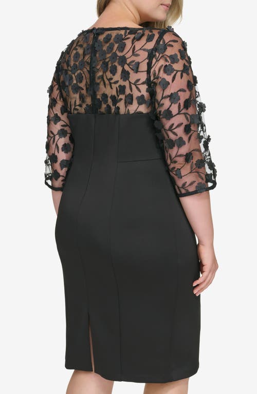 Eliza J Mixed Media Cocktail Dress
