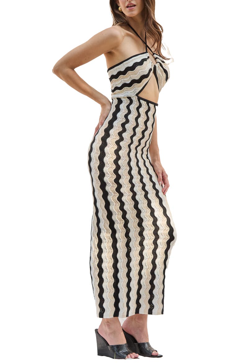 Poppy Cutout Halter Cover-Up Dress, Alternate, color, NEUTRAL