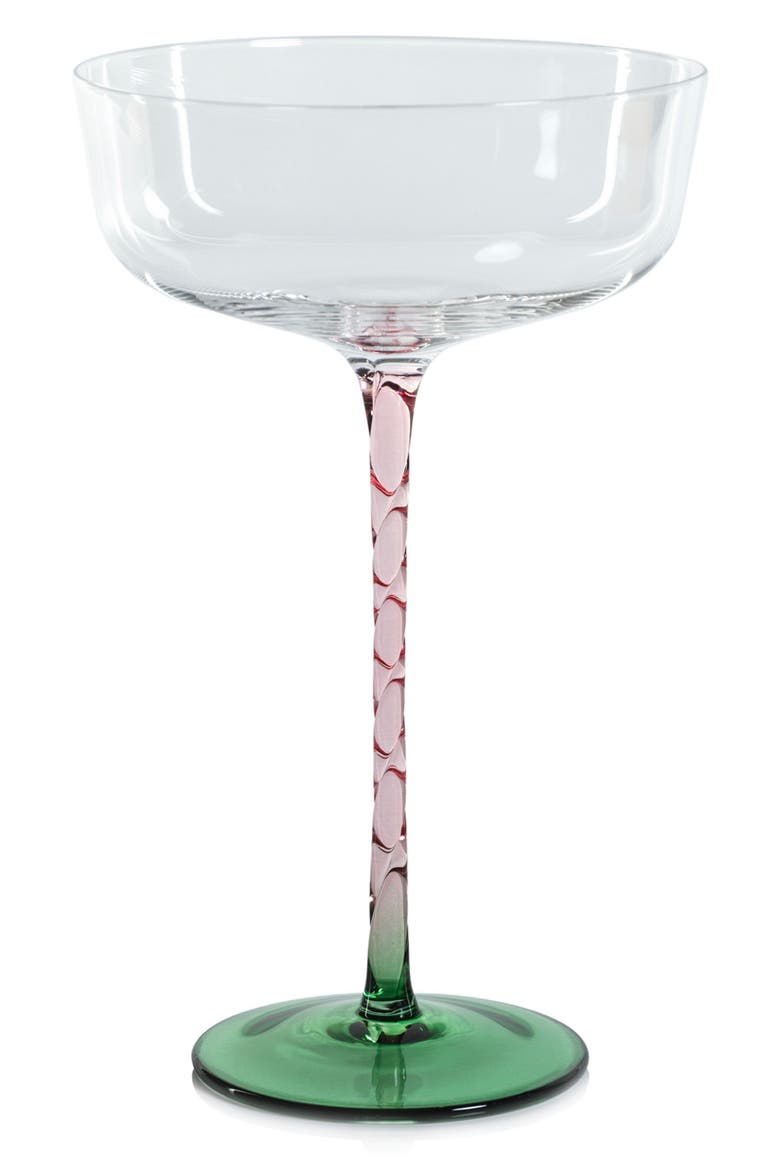 Sachi Set of 4 Martini Glasses, Main, color, GREEN/ PINK