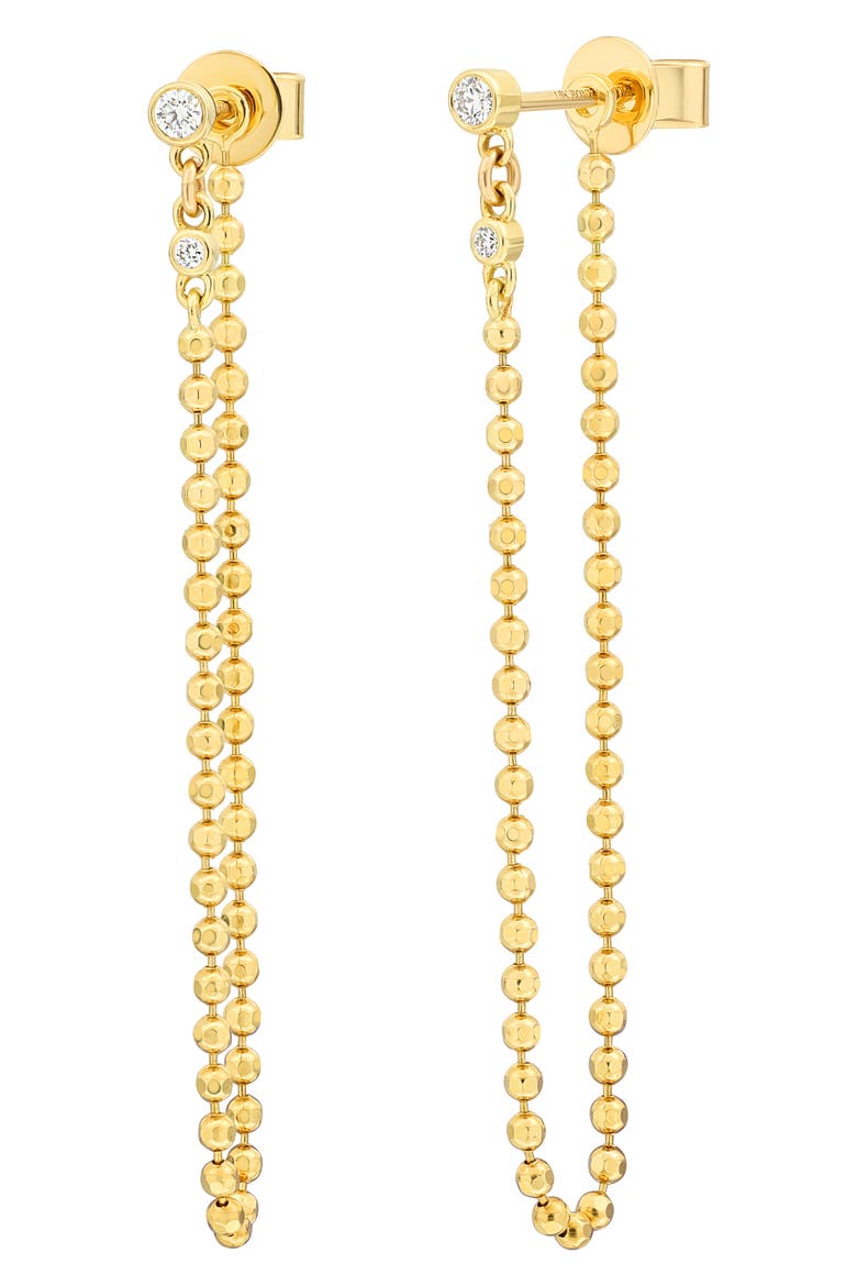Mykonos Diamond Ball Chain Drop Earrings (Nordstrom Exclusive), Main, color, 18K YELLOW GOLD