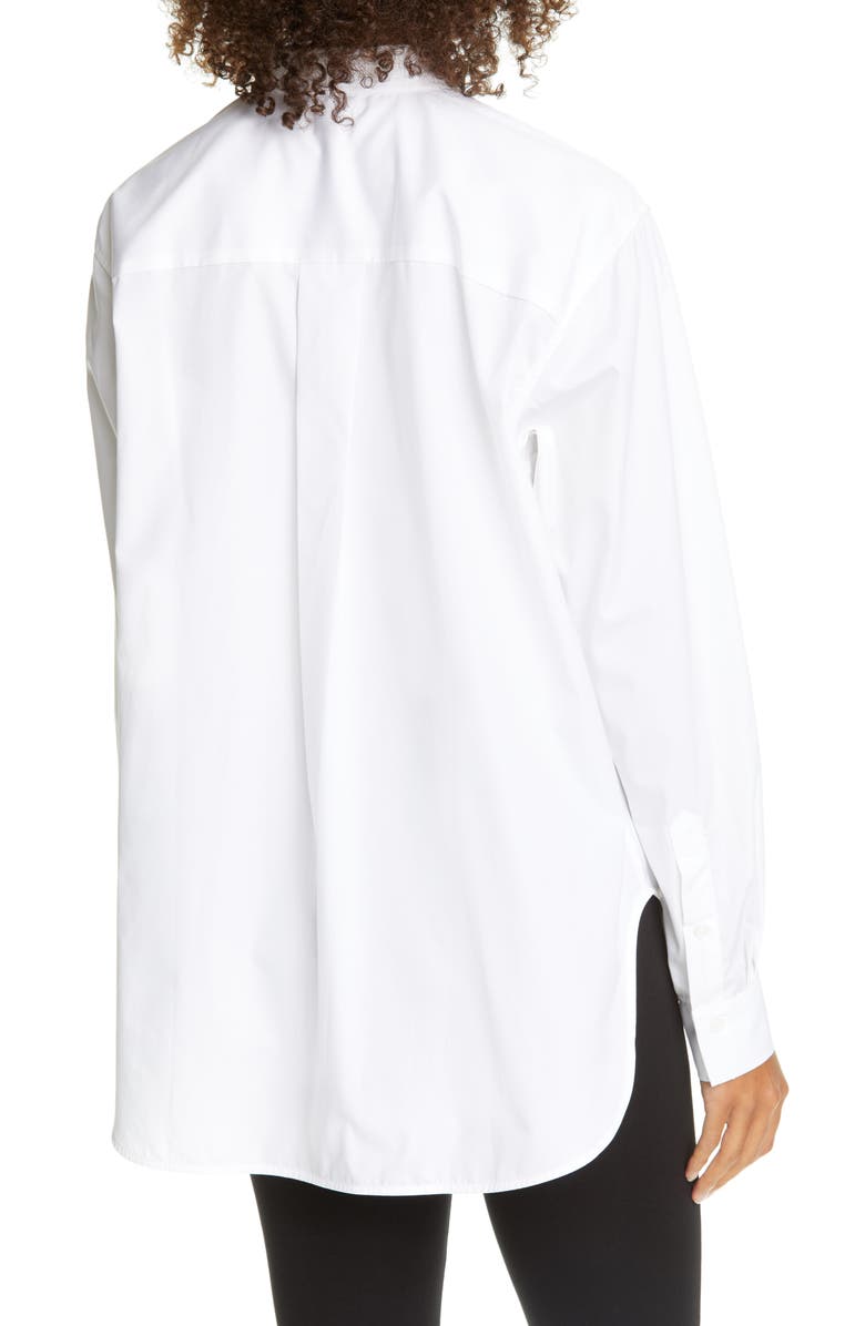 TOTEME Capri Oversize High/Low Cotton Poplin Shirt, Alternate, color, 