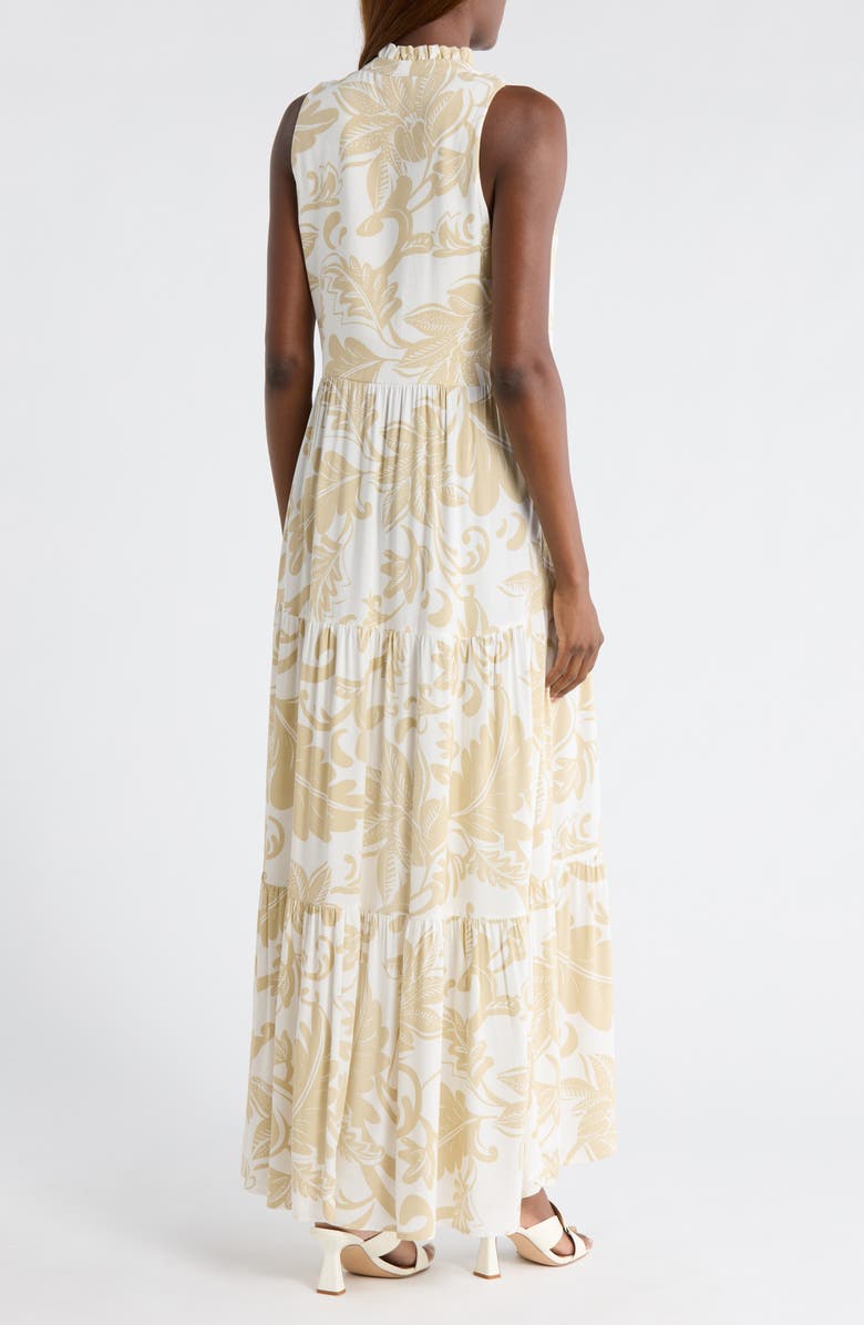 Vince Camuto Sleeveless Tiered Maxi Dress, Alternate, color, Camel