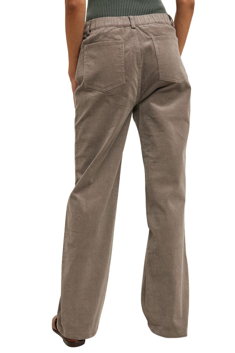 High Waist Corduroy Straight Leg Pants, Alternate, color, STONE