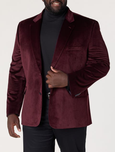 Big & Tall Small Wale Jacket-relaxer Velvet Sport Coat