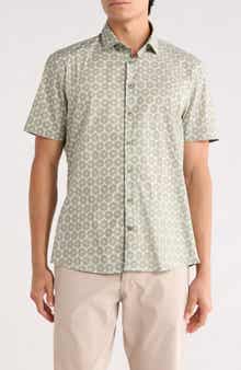 SOUL OF LONDON Cotton Stretch Short Sleeve Sport Shirt