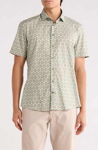 SOUL OF LONDON Cotton Stretch Short Sleeve Sport Shirt