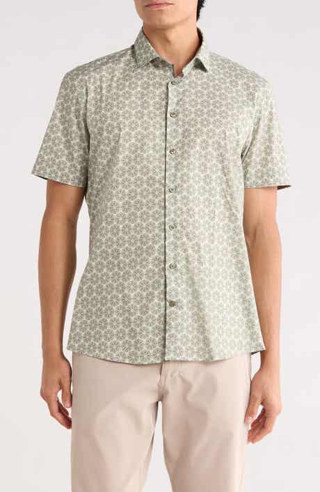 SOUL OF LONDON Cotton Stretch Short Sleeve Sport Shirt