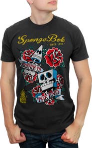 SpongeBob SquarePants Men's Friends Til the End Short Sleeve Graphic T-Shirt