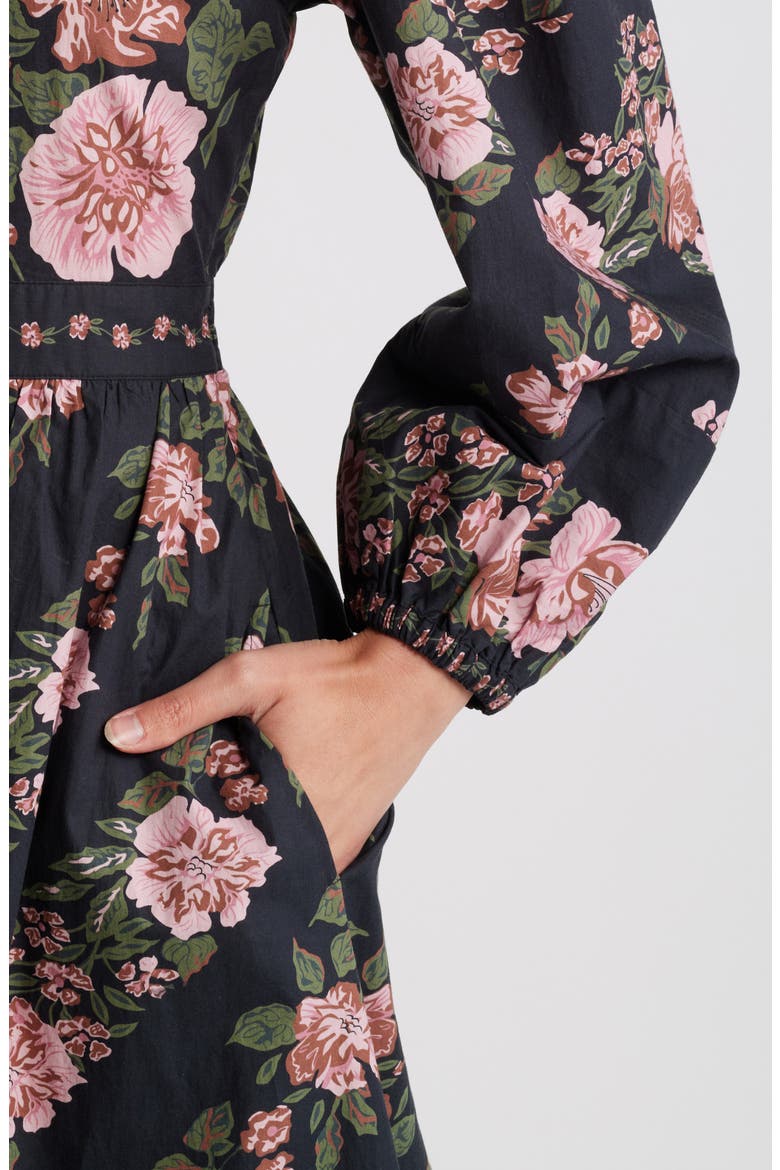 Gillian Floral Long Sleeve Organic Cotton Shirtdress, Alternate, color, JULIET PRINT