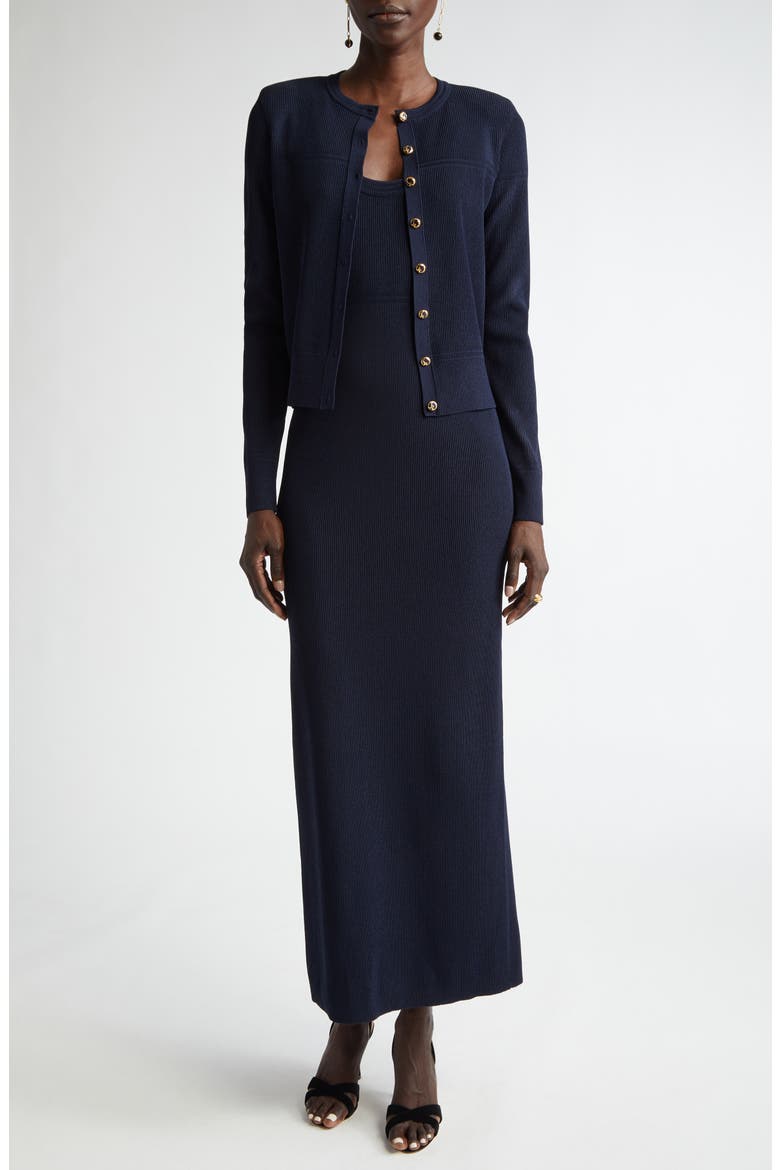 Scoop Neck Fine Rib Tank Dress, Alternate, color, MIDNIGHT