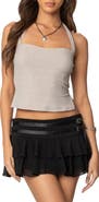 EDIKTED Steel Shimmer Halter Top