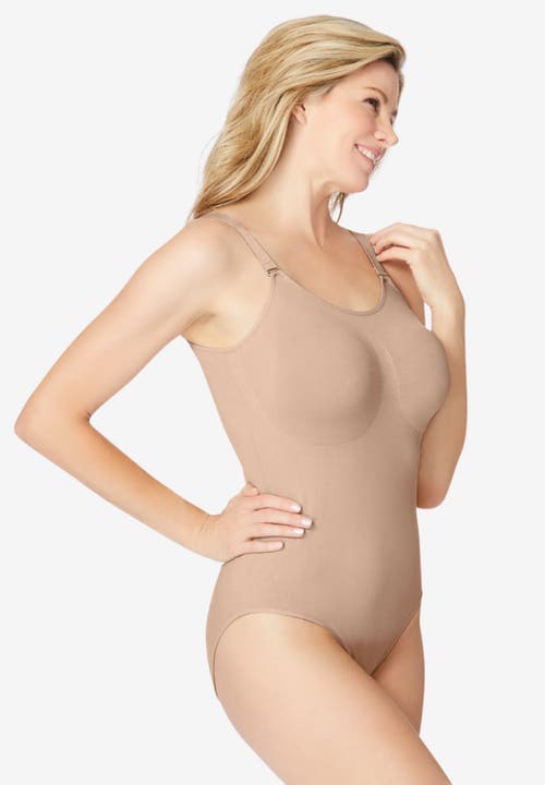Secret Solutions Instant Shaper Medium Control Seamless Bodysuit In Burgundy