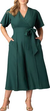 Kiyonna Evelyn Wide Leg Crop Jumpsuit