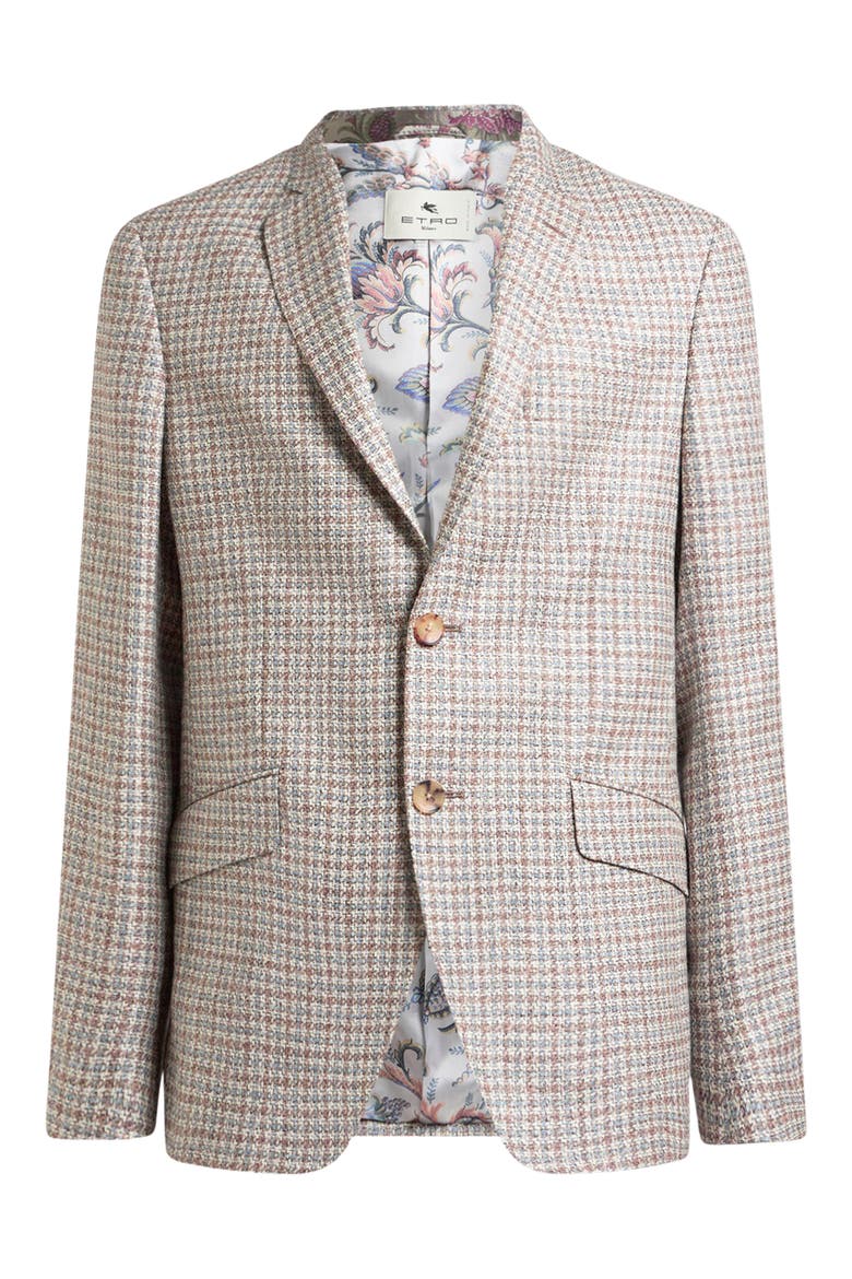 Roma Check Wool & Silk Blend Sport Coat, Alternate, color, VAR. MULTICOLOR F.DO BIANCO