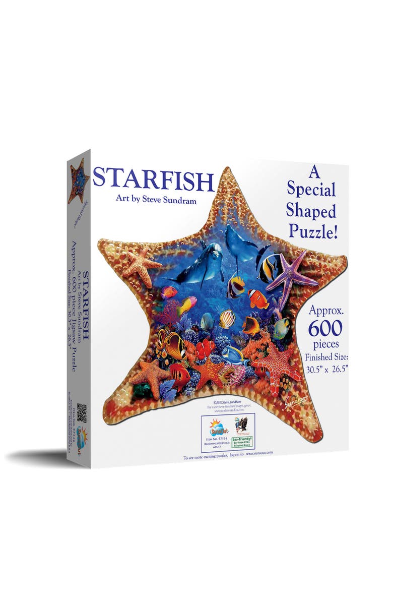 Sunsout Starfish 600 piece Jigsaw Puzzle for Adults Special Shape, Main, color, Multicolor