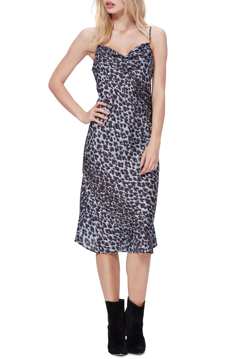 Giovanna Leopard Print Slipdress, Main, color, BLUE ICE/ CLIFFSIDE