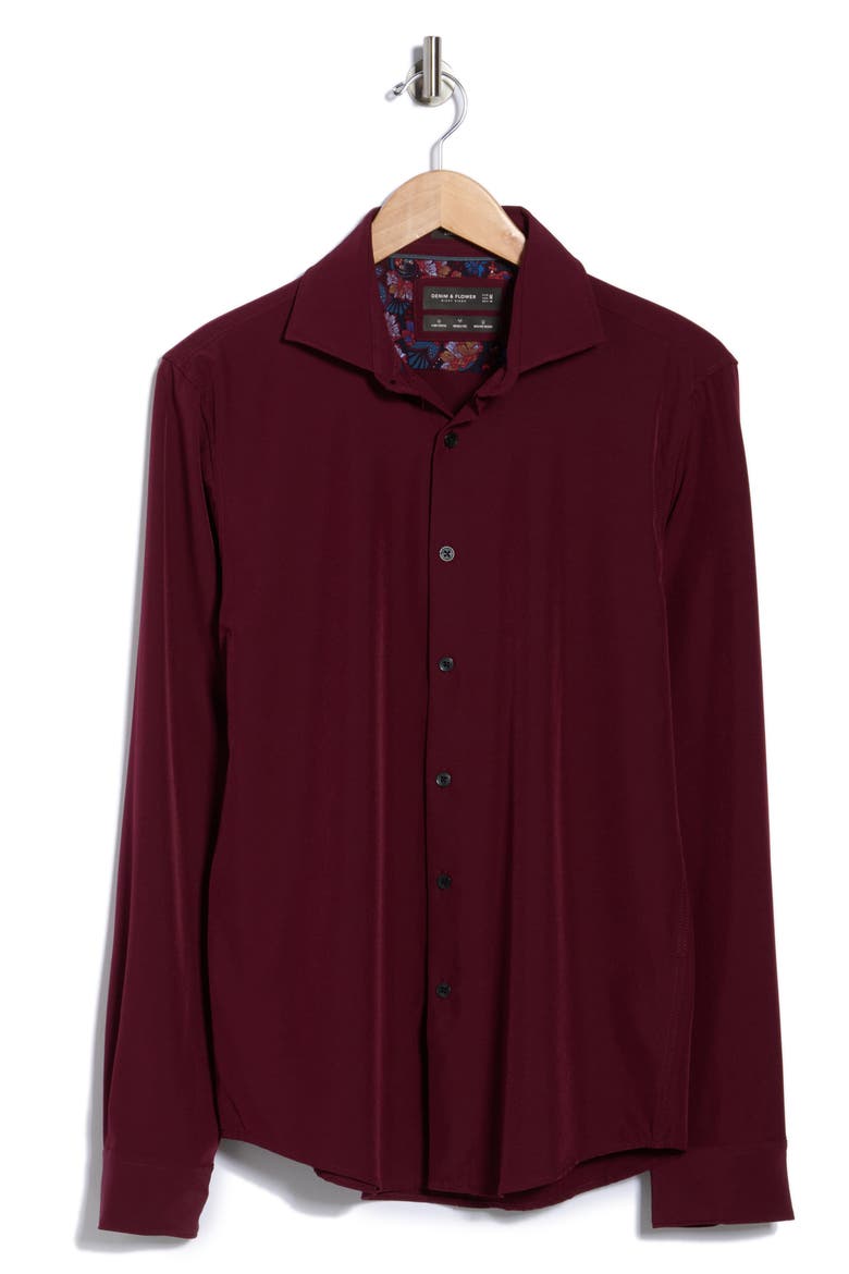 Tech Dress Shirt, Alternate, color, MERLOT