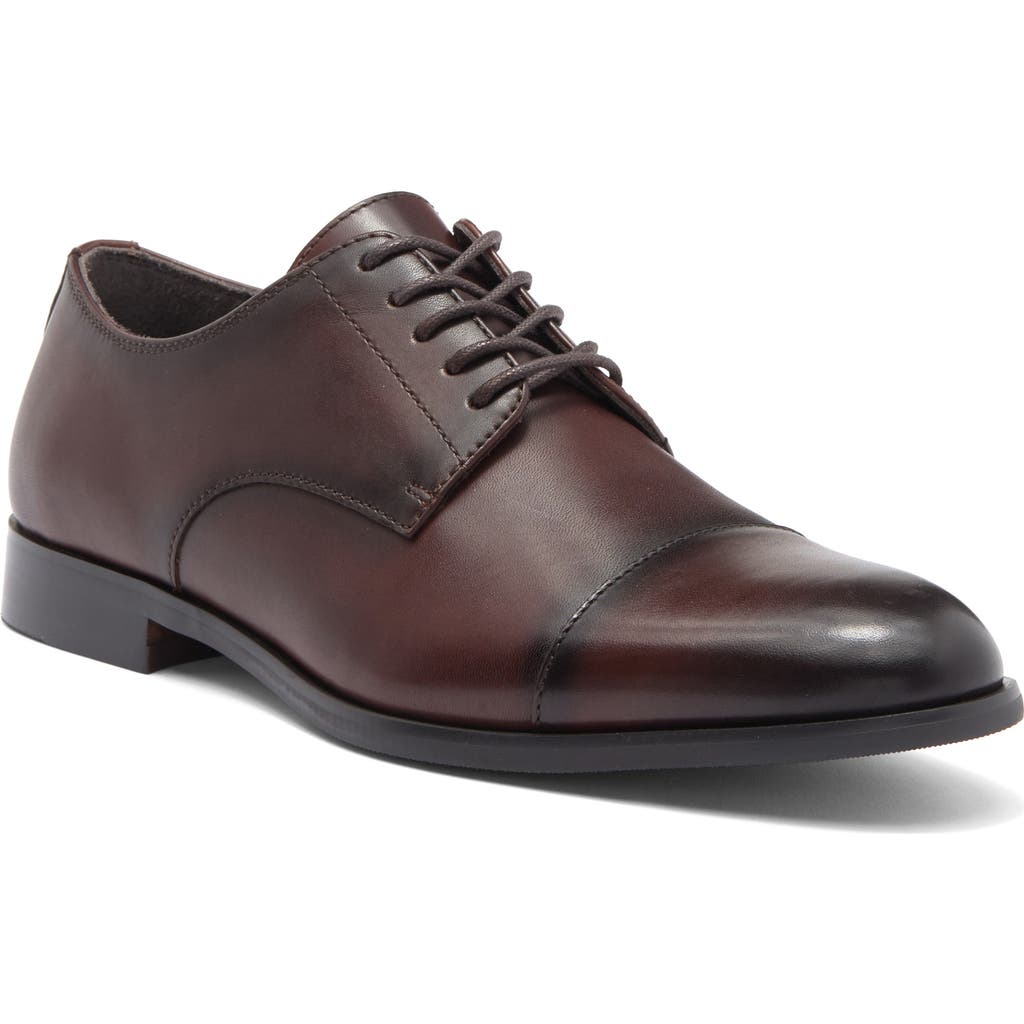 Vittorio Russo Judge Cap Toe Derby In Burnished Brown