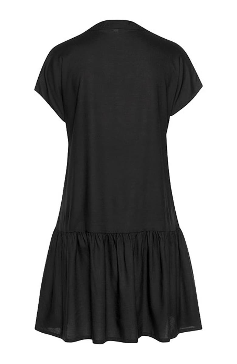 LASCANA Women's Flounce Hem Shift Dress, Alternate, color, Black
