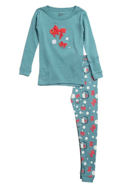 LEVERET Fish 2-Piece Cotton Pajamas