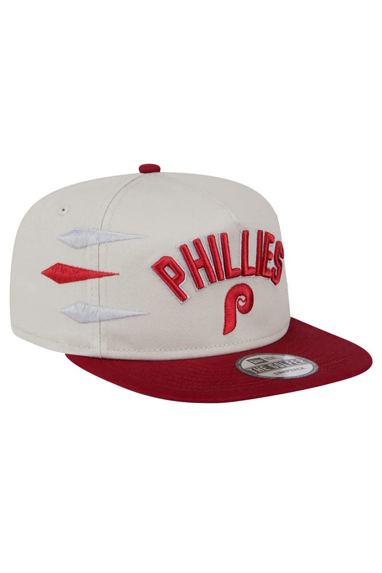 Men's New Era Cream Philadelphia Phillies Iron Golfer Snapback Hat, Alternate, color, Cream