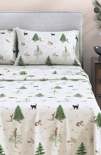 Woven & Weft Turkish Cotton Flannel Christmas Sheet Set