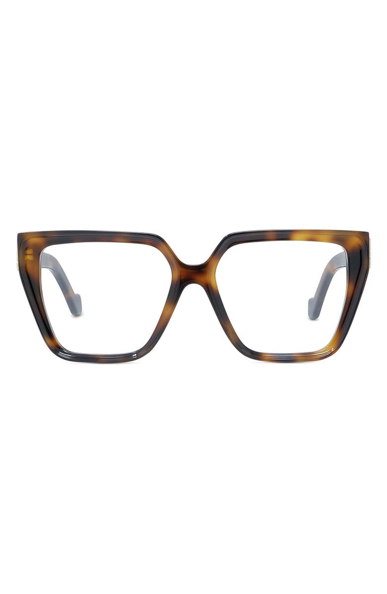 Loewe Anagram 55mm Butterfly Optical Glasses, Main, color, Dark Havana