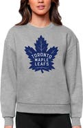 ANTIGUA Women's Antigua Heather Gray Toronto Maple Leafs Primary Logo Team Logo Victory Crewneck Pullover Sweatshirt