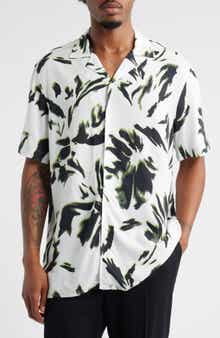 Open Edit Abstract Floral Camp Shirt