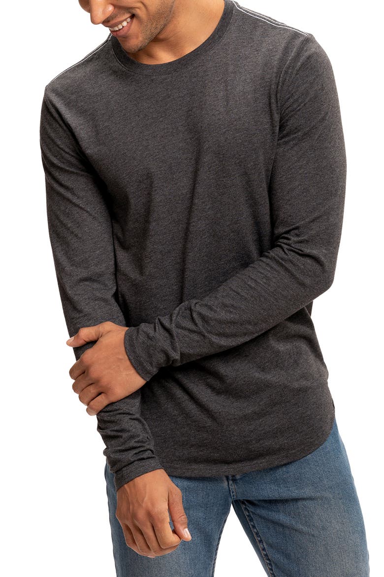 Kye Slub Long Sleeve T-Shirt, Main, color, HEATHER BLACK