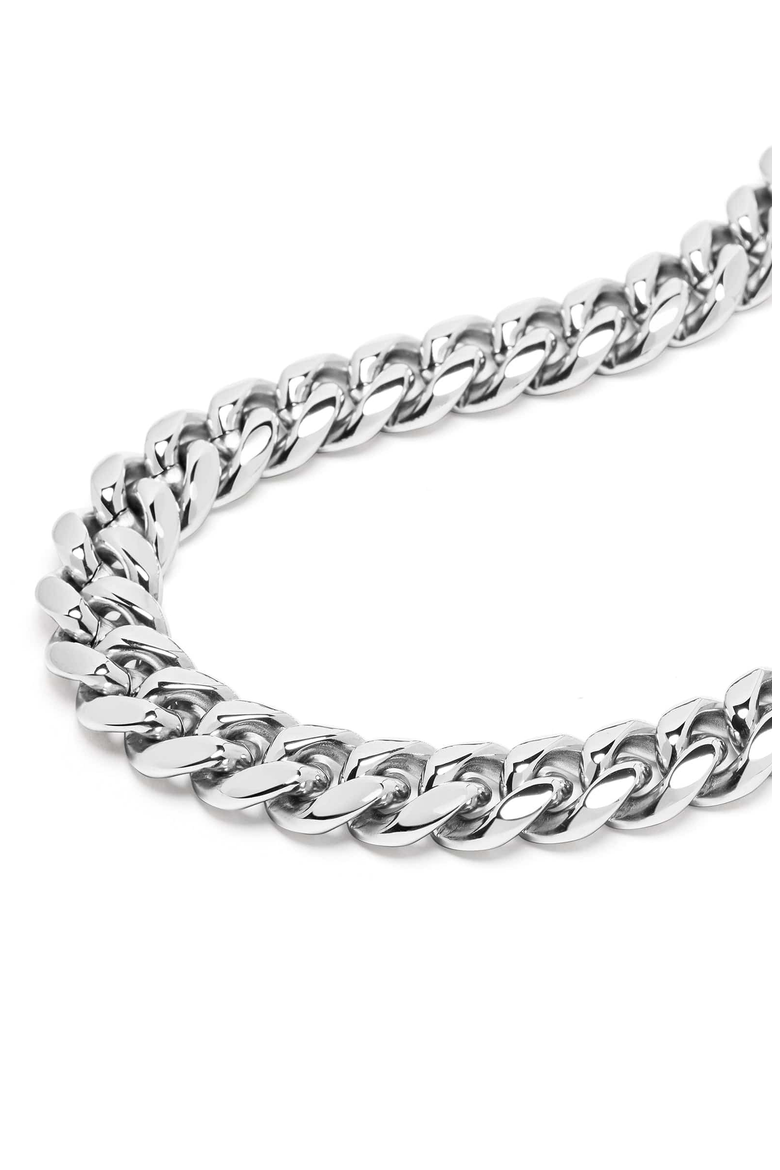 Chunky Cuban Chain Choker, Main, color, Silver