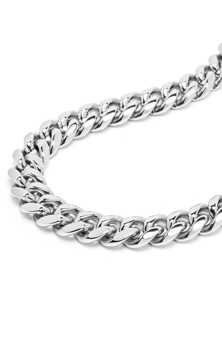 Nialaya Chunky Cuban Chain Choker, Main, color, Silver