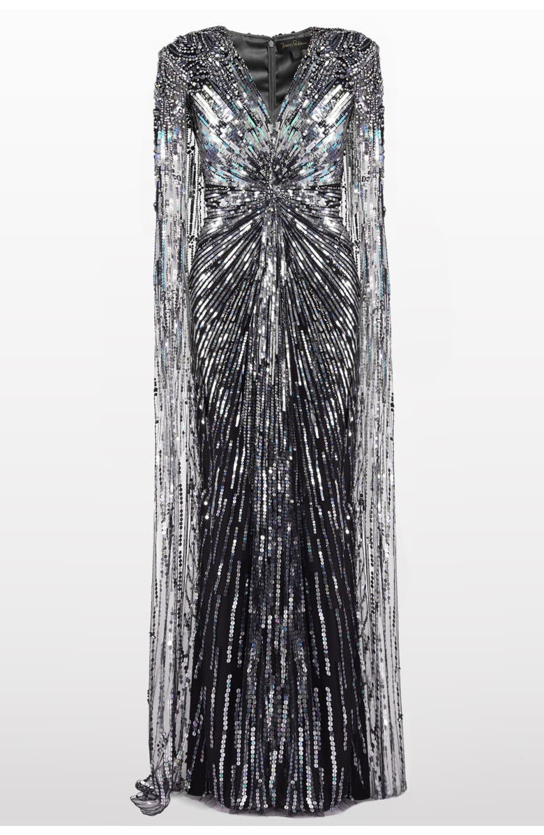 Jenny Packham Gold Rush Gown, Main, color, Liquorice