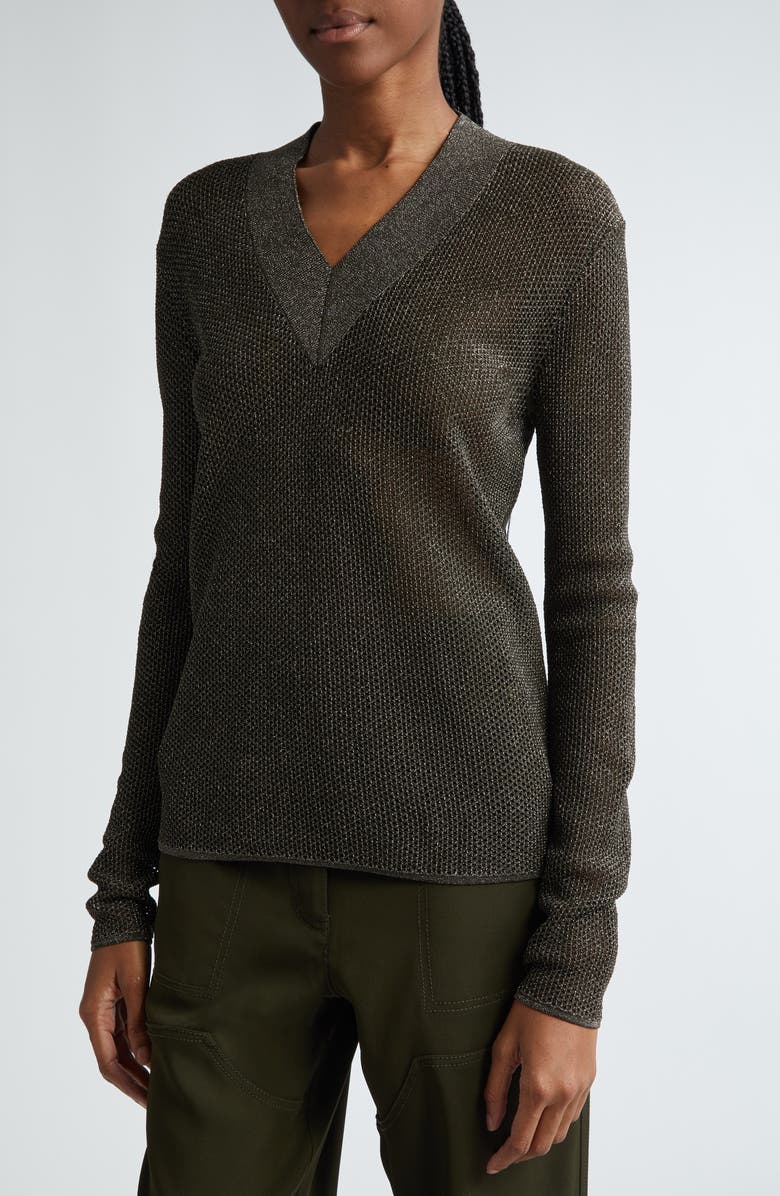 St. John Collection Sparkle Honeycomb Knit Sweater, Alternate, color, 