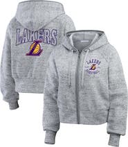 WEAR by Erin Andrews Women's WEAR by Erin Andrews Heather Gray Los Angeles Lakers Speckled Radiator Full-Zip Hoodie
