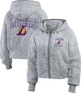 WEAR by Erin Andrews Women's WEAR by Erin Andrews Heather Gray Los Angeles Lakers Speckled Radiator Full-Zip Hoodie