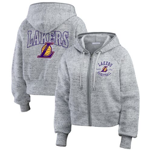 Wear By Erin Andrews Heather Gray Los Angeles Lakers Speckled Radiator Full-zip Hoodie