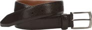 Johnston & Murphy Diagonal Embossed Leather Belt