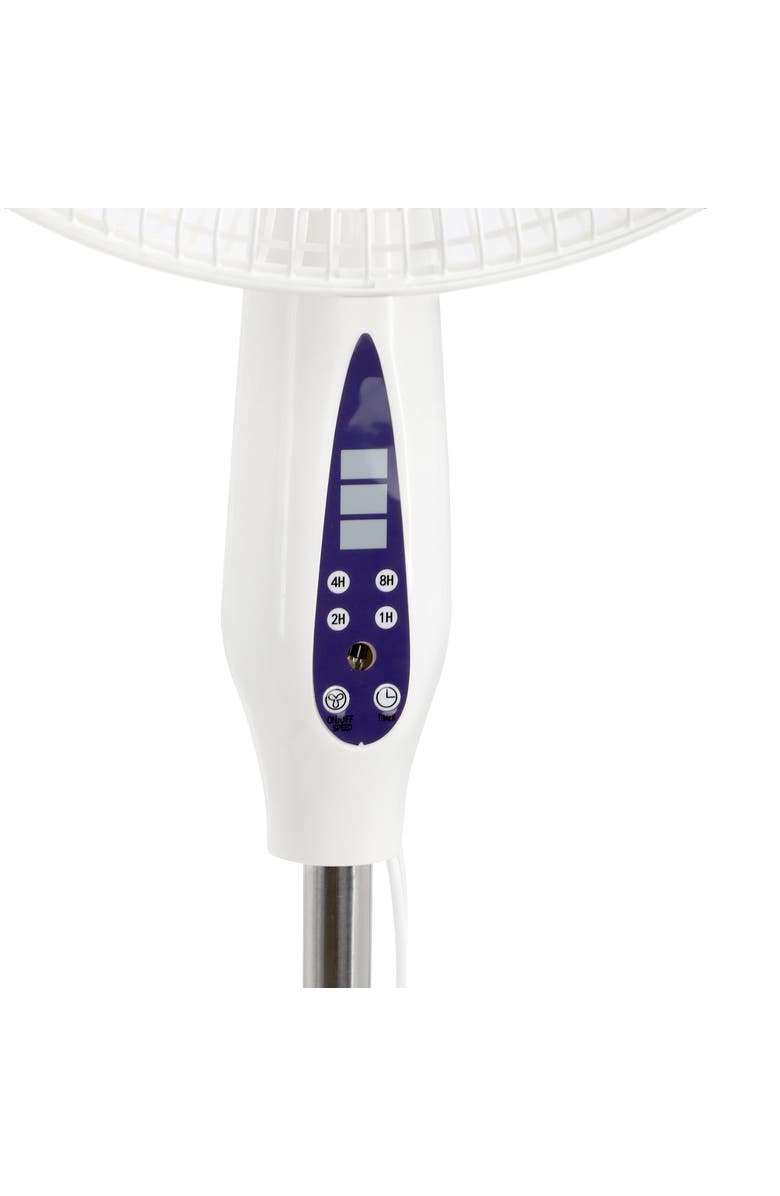 Vie Air 16 Inch 3 Speed Oscillating Stand Fan with Remote Control, Alternate, color, White