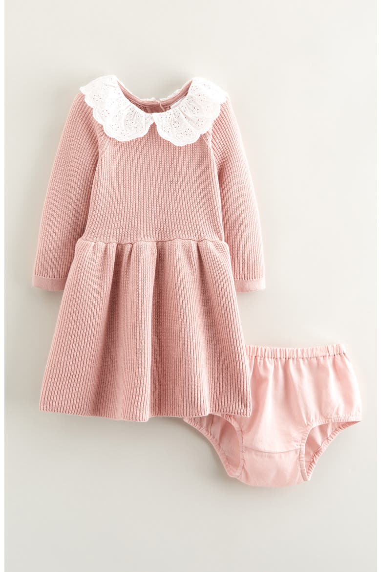 Scalloped Collar Sweater Dress, Main, color, PINK ZEPHYR