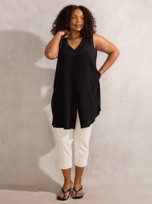 Live Unlimited Split Front Tunic In Black
