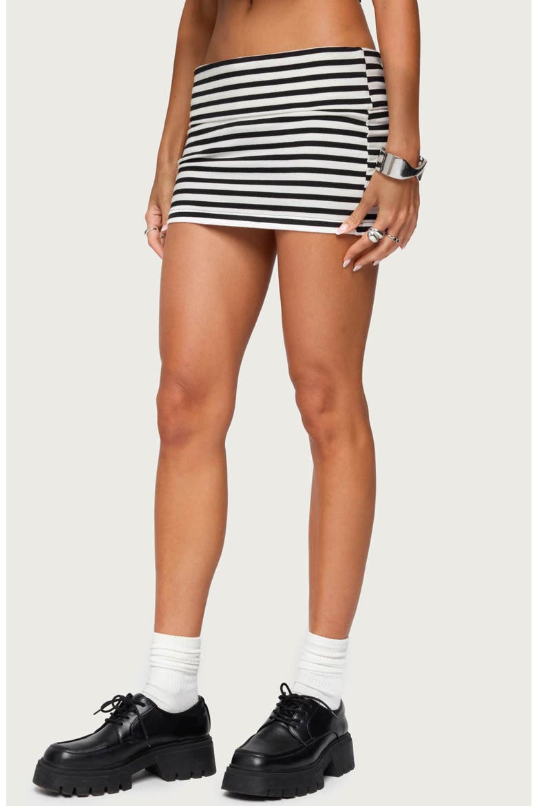 Rylan Foldover Miniskirt, Alternate, color, BLACK-AND-WHITE
