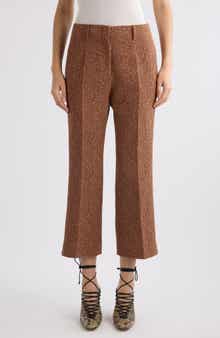 Paloma Floral Jacquard Crop Straight Leg Pants