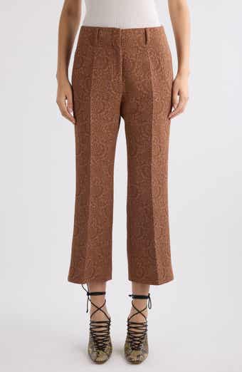 Paloma Floral Jacquard Crop Straight Leg Pants