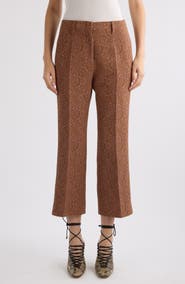 Dries Van Noten Paloma Floral Jacquard Crop Straight Leg Pants
