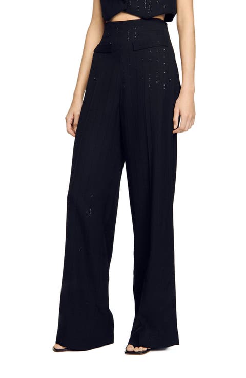 Sequinned suit trousers