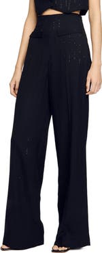 SANDRO Sequinned suit trousers