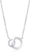SIMONA Interlocking Double Ring Cubic Zirconia Pendant Necklace