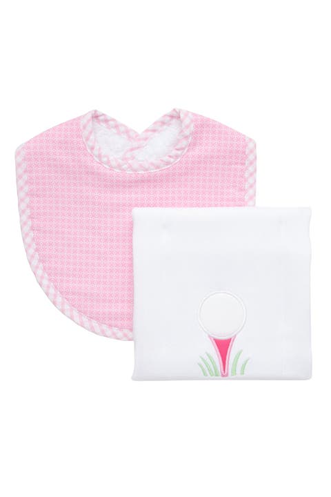 Pretty in Pink Basic Bib & Burp Boxed Set